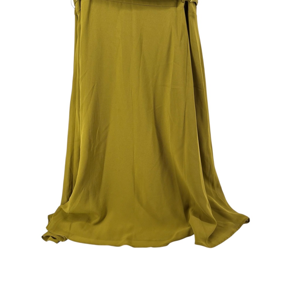 Jessica London Green Midi Dress Satin Collar Belt Rhinestone Buttons Size 20W - Picture 6 of 14